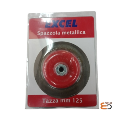 SPAZZOLA A TAZZA ACCIAIO 125MM EXCEL